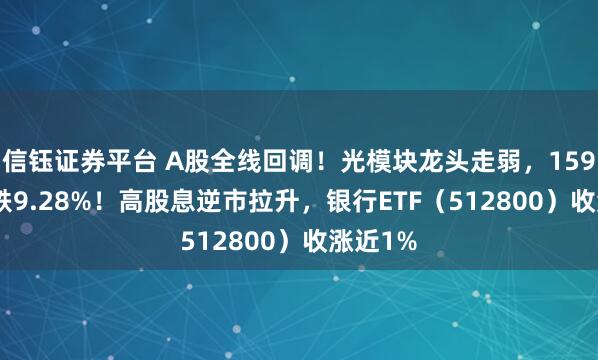 信钰证券平台 A股全线回调！光模块龙头走弱，159363收跌9.28%！高股息逆市拉升，银行ETF（512800）收涨近1%